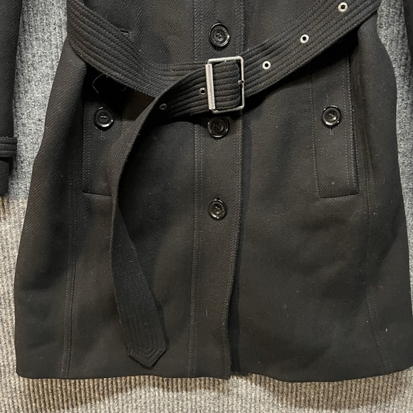 Burberry Brit Women's Rushfield Single Breasted Wool Coat Belted Size US 4 - Picture 2 of 16